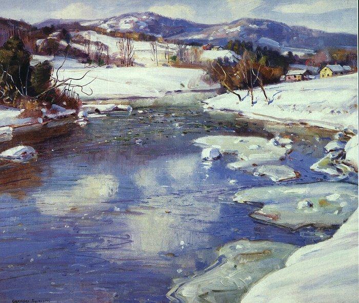 George Gardner Symons Valley Stream in Winter Sweden oil painting art